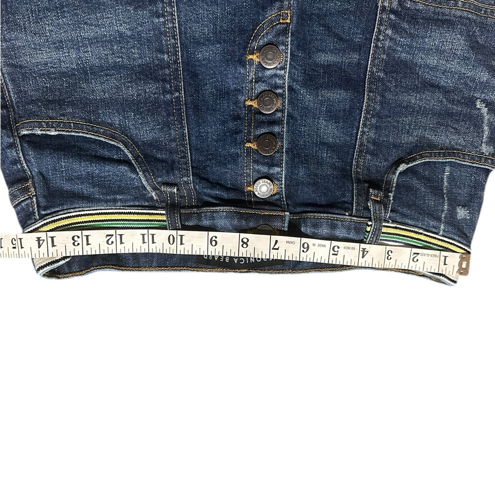 Veronica Beard Zynan 9.5” Cargo Stripe Waist Denim Shorts Allure CutSize 29 EUC - Picture 6 of 13
